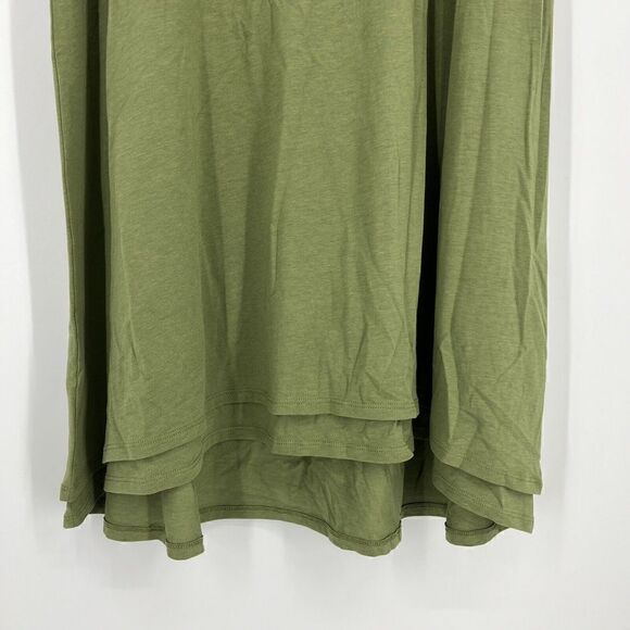 Soft Surroundings Camille T Shirt Dress Size Large Womens Green Cotton Stretch - Picture 3 of 7